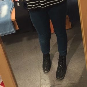 Unionbay glittery black combat boots